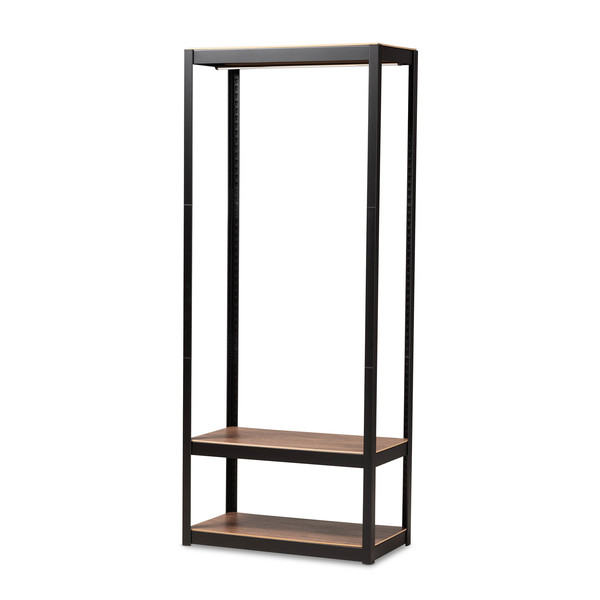 Baxton Studio Elton Black Finished Metal 3-Shelf Free-Standing Closet Organizer 172-10790